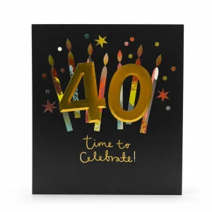 40th Birthday Celebration Card with Colourful Candles front
