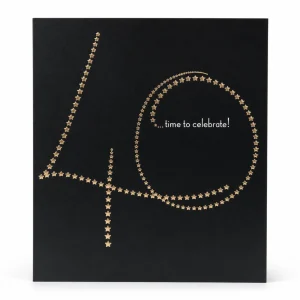 40th Celebration Card with Gold Star Design front