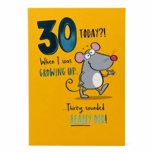 30th Birthday Card with Humorous Mouse Design front