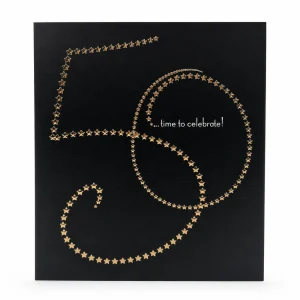 50th Celebration Card with Gold Star Design front