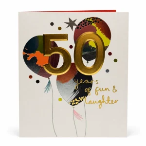 50 Years of Fun & Laughter Birthday Card front