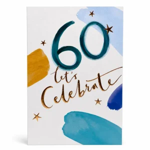 60th Birthday Celebration Card with Colourful Design front