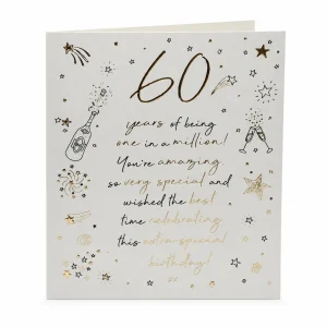 60th Birthday Celebration Card with Gold Foil Stars front