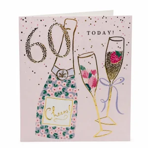 60th Birthday Celebration Card with Champagne Design front