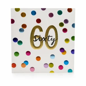 60th Birthday Card with Colourful Confetti Design front