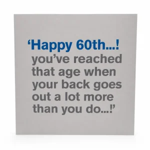 Funny 60th Birthday Card with Humorous Backache Message front