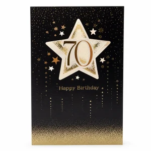 70th Birthday Star Design Greeting Card front