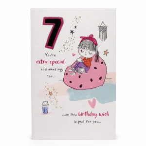 7th Birthday Extra-Special Girl Greeting Card front