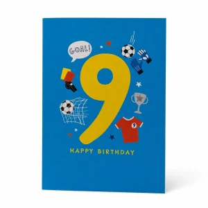 9th Birthday Football Themed Card front