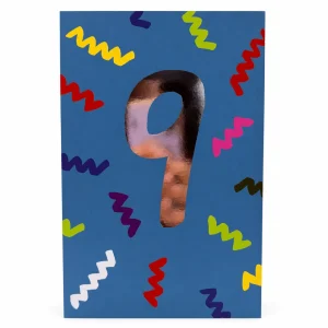 9th Birthday Celebration Card with Colourful Confetti Design front