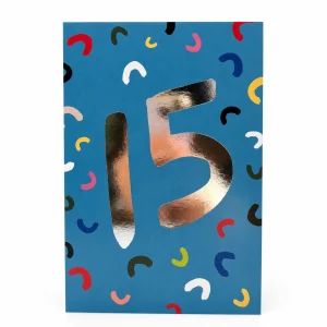 15th Birthday Card with Colourful Confetti Design front