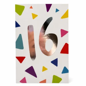 16th Birthday Card with Colourful Confetti Design front
