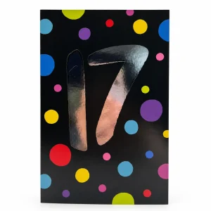 17th Birthday Card with Colourful Polka Dots front