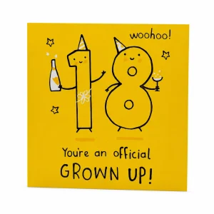 18th Birthday Celebration Card - Officially Grown Up front