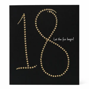 18th Birthday Card with Star Design and Fun Message front