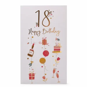 18th Birthday Celebration Card with Gold Foil Design front