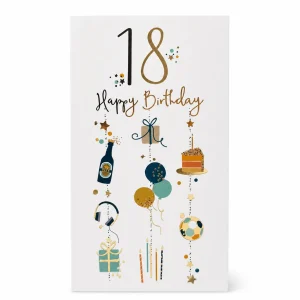 18th Birthday Celebration Card with Festive Icons front