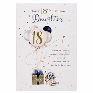Happy 18th Birthday Daughter Greeting Card with Balloons front
