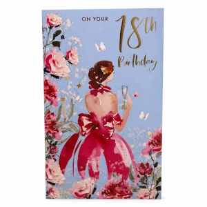 18th Birthday Card with Elegant Floral Design front