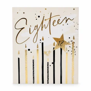 Elegant Eighteenth Birthday Card with Gold Foil Design front