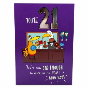 21st Birthday Card - You're Now Old Enough to Drink in the USA front